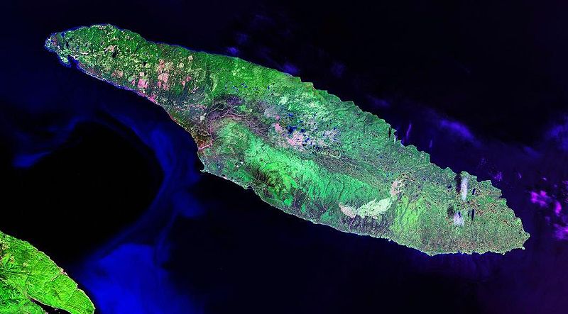 Вид острова Антикости с космоса