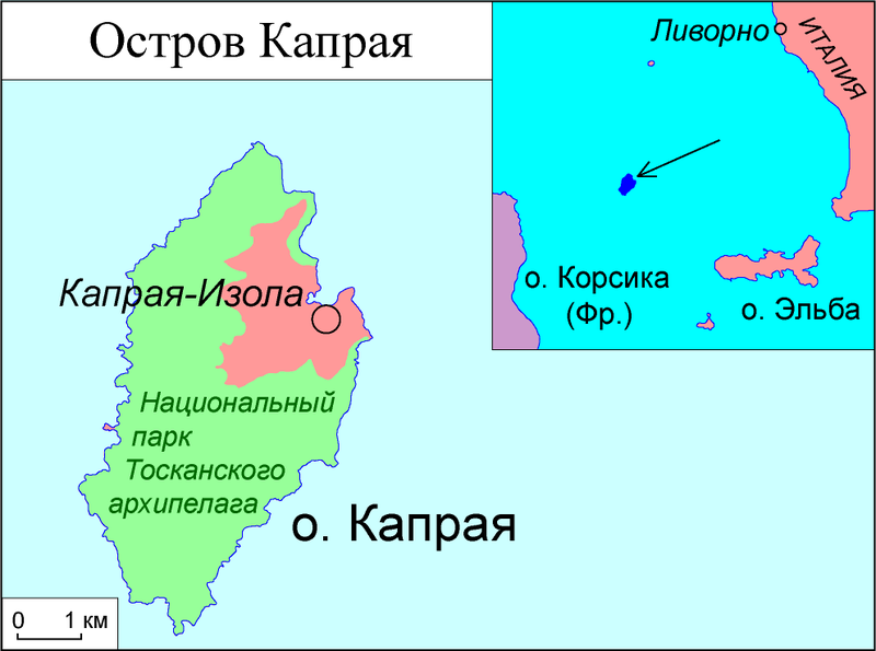 Карта острова Капрая