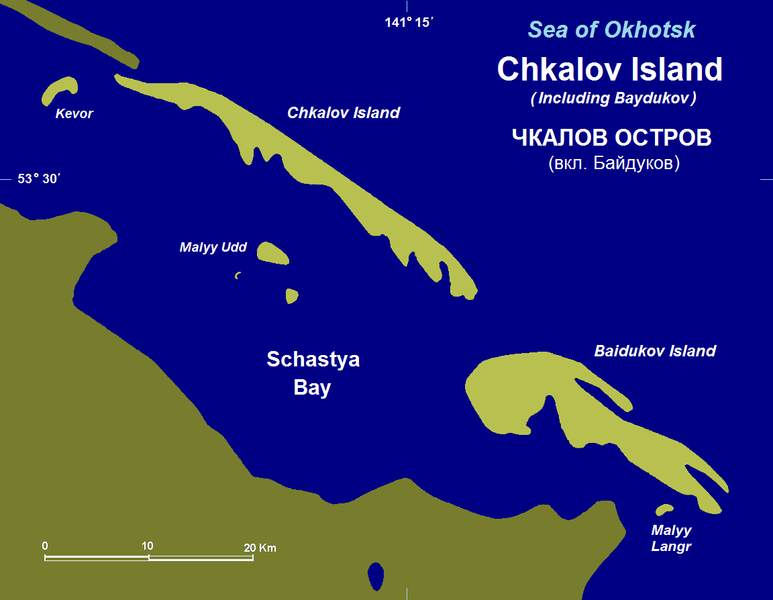 Остров Чкалова на карте