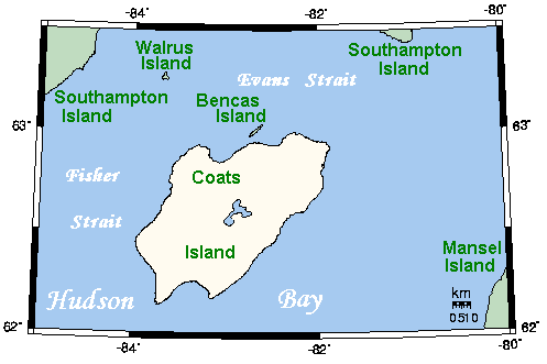 Карта острова Котс