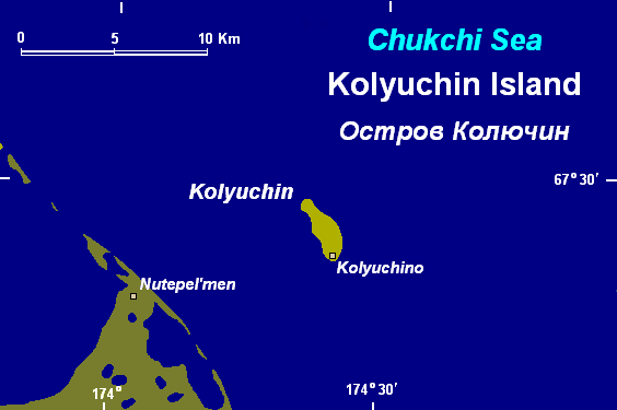 Остров Колючин на карте