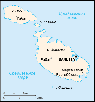 Мальтийский архипелаг на карте