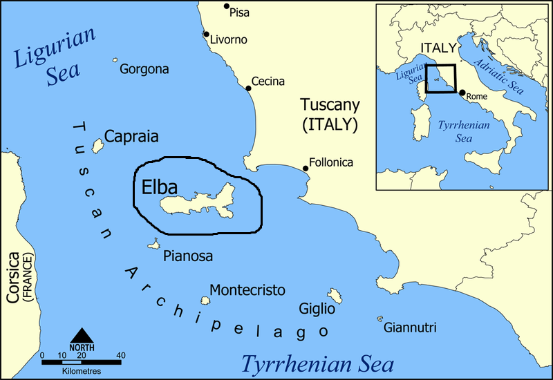 Остров Эльба на карте