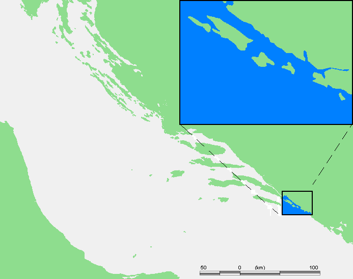 Элафитские острова на карте
