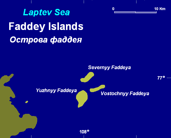 Острова Фаддея на карте