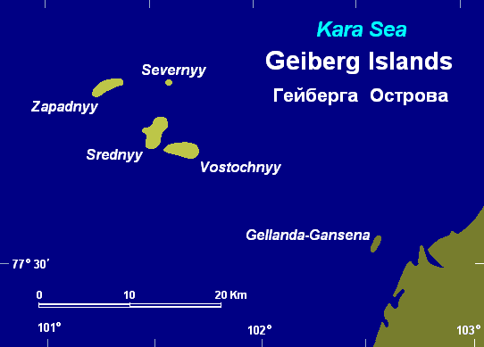 Острова Гейберга на карте