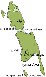 Остров Кий на карте