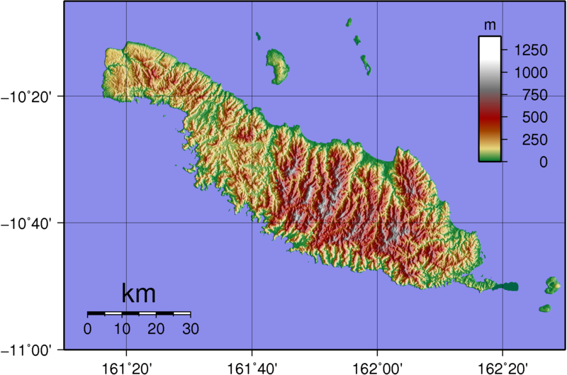 Топографическая карта острова Сан-Кристобаль