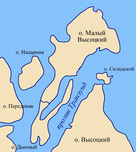 Остров Малый Высоцкий на карте