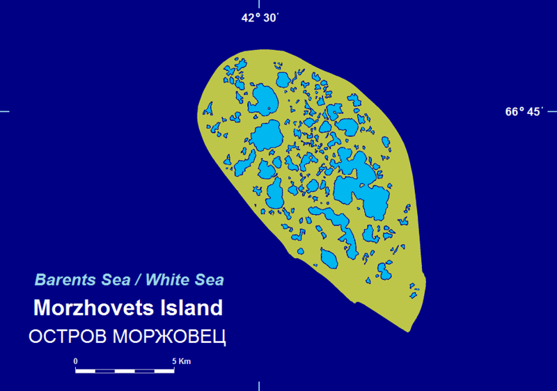 Космический снимок острова Моржовец