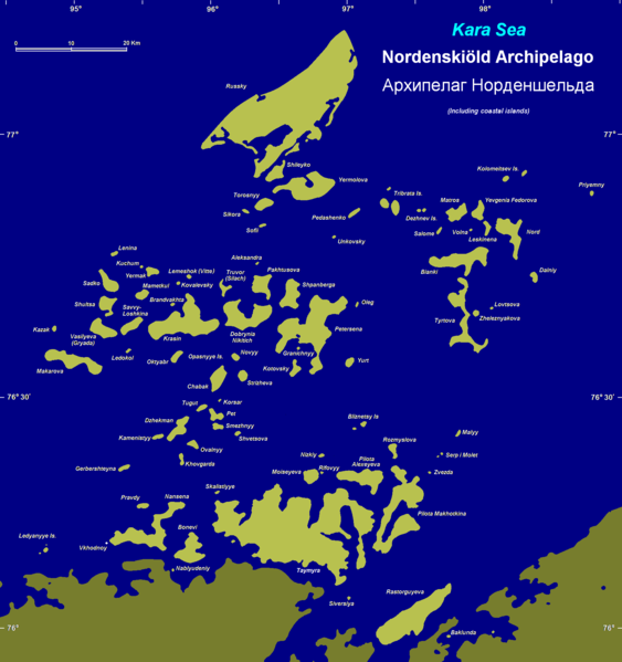 Архипелаг Норденшельда на карте