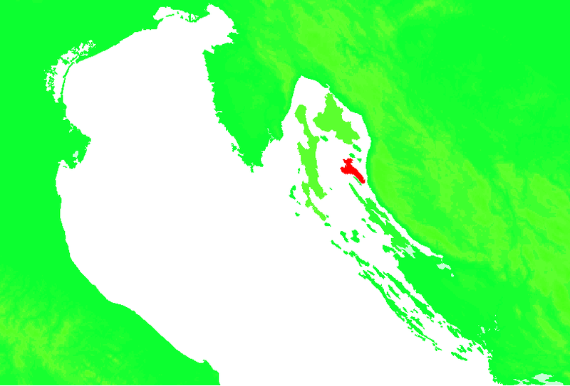 Остров Раб на карте