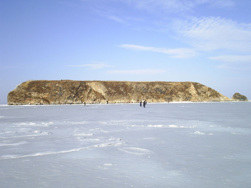 Вид на остров Скребцова зимой