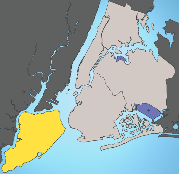 Расположение района Статен-Айленд в Нью-Йорке