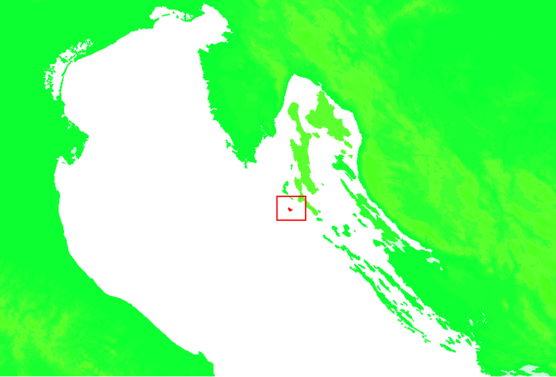 Остров Сусак на карте