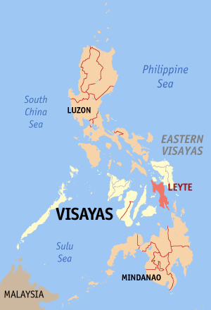 Месторасположение острова Лейте на карте