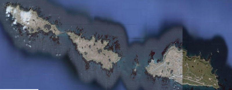 Спутниковый снимок островов Семичи