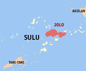 Положение острова Холо на карте провинции Сулу
