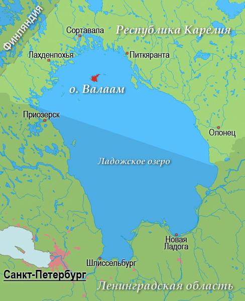 Остров Валаам на карте