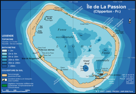 Карта острова Клиппертон