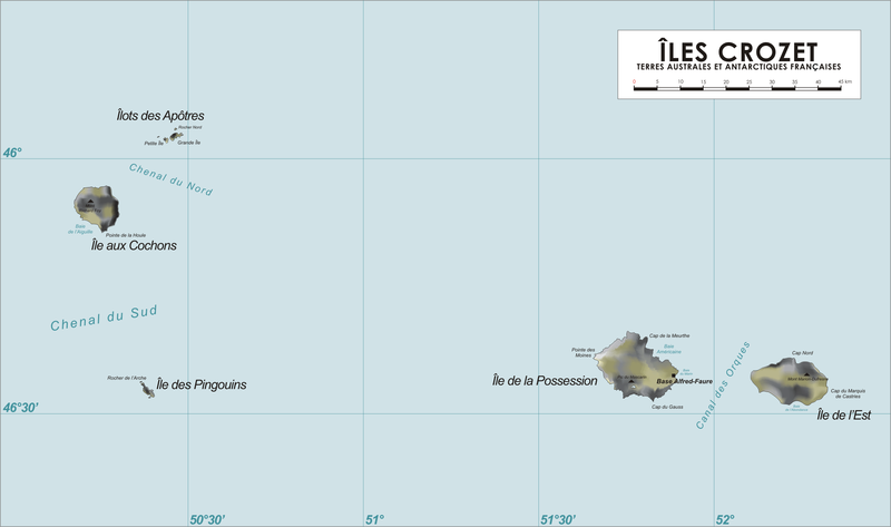 Карта островов Крозе
