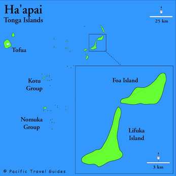 Острова Хаапай на карте