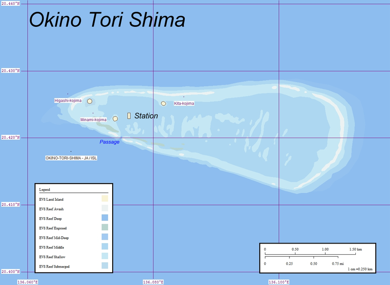 Карта острова Окинотори