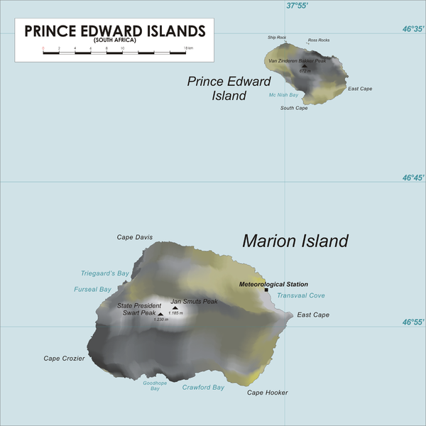Карта островов Принс-Эдуард