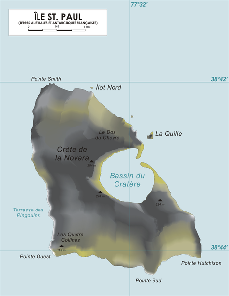 Карта острова Сен-Поль