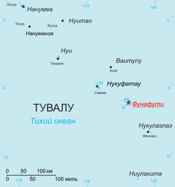 Острова Тувалу на карте