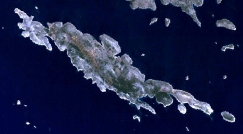 Вид на остров Жирье со спутника