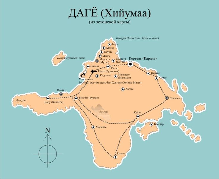 Карта острова Хийумаа