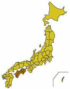 Остров Сикоку на карте Японии
