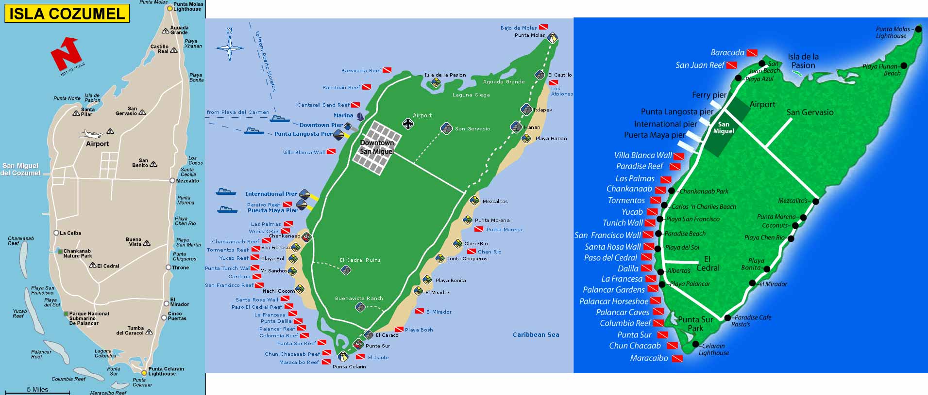 Карте острова Консумель