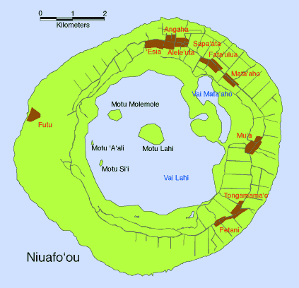 Карта острова Ниуафооу 