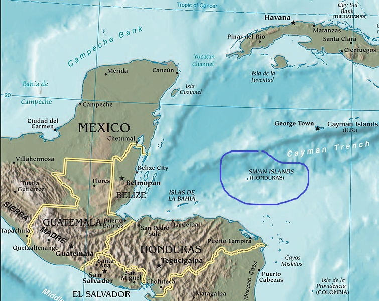 Острова Сисне на карте