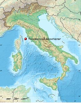 Тосканский архипелаг на карте