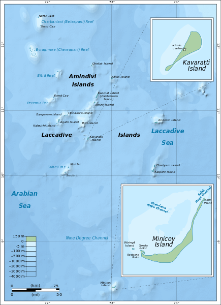 Лаккадивские острова на карте