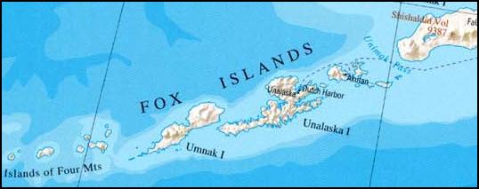 Лисьи острова на карте