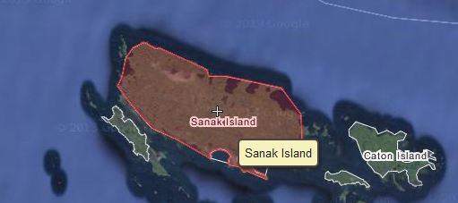 Вид на Остров Санак со спутника