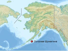 Острова Шумагина на карте