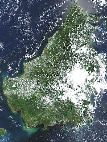Космический снимок острова Калимантан 