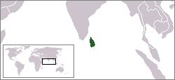Остров Шри-Ланка на карте мира