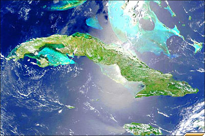 Снимок из космоса острова Куба