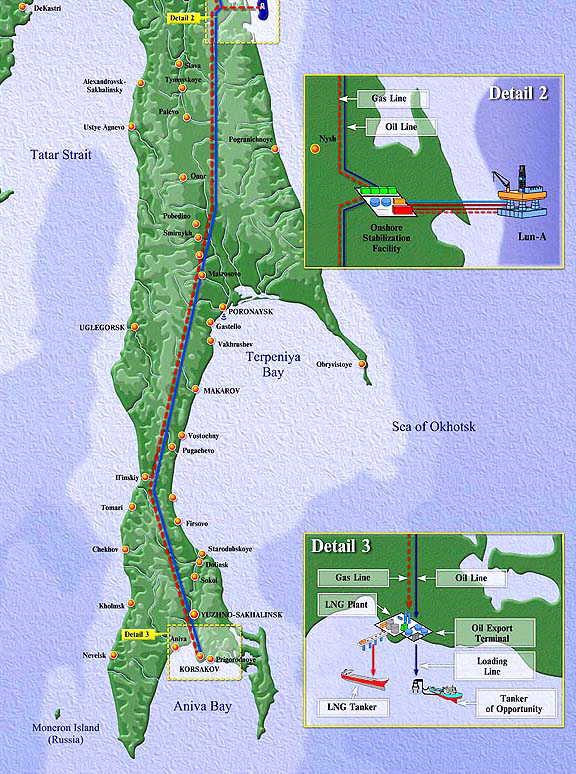 Карта острова Сахалин