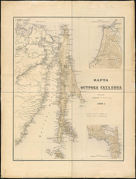 Карта острова Сахалин 1885 год